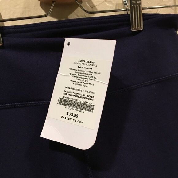Fabletics Agnes Navy Blue Striped Leggings XXS - Picture 3 of 6